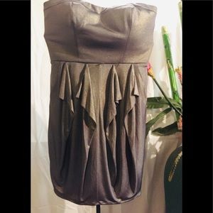 Jessica Simpson Charcoal Gold Cocktail Party Dress